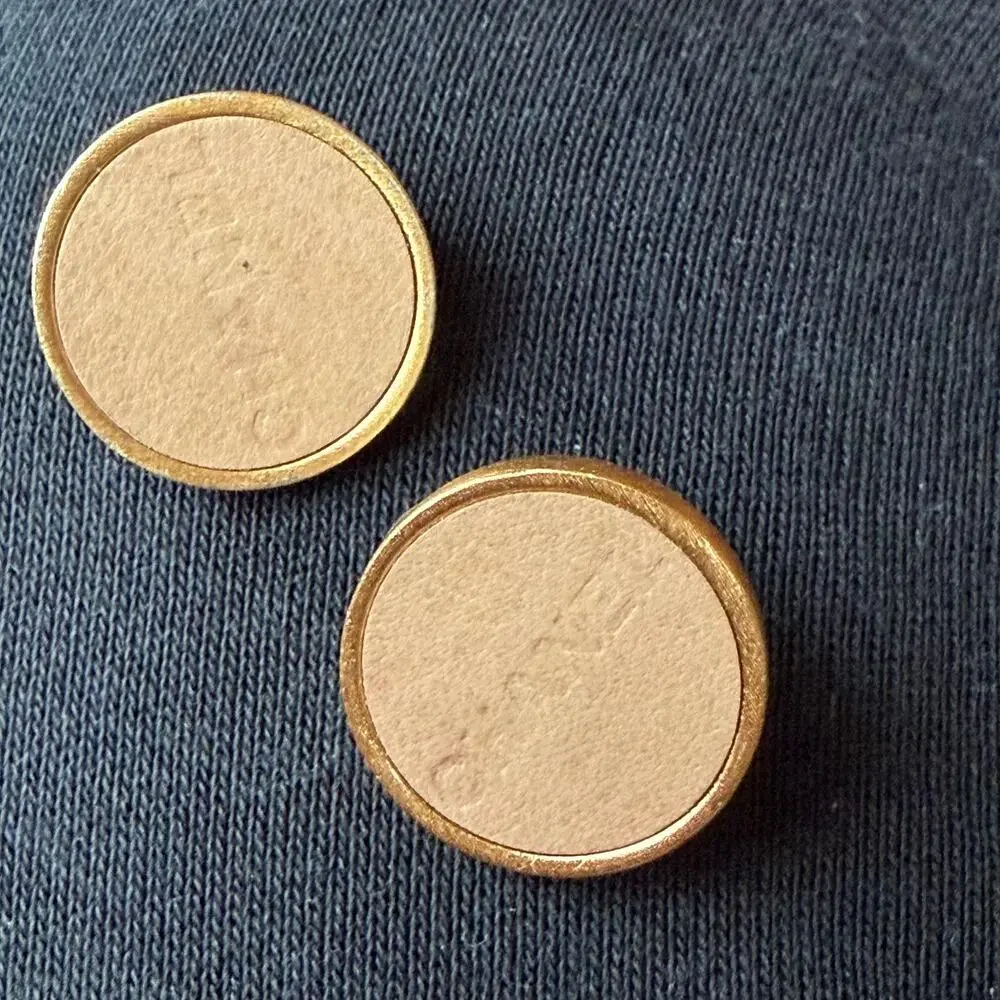 Chanel Leather Logo Clip-On Earrings